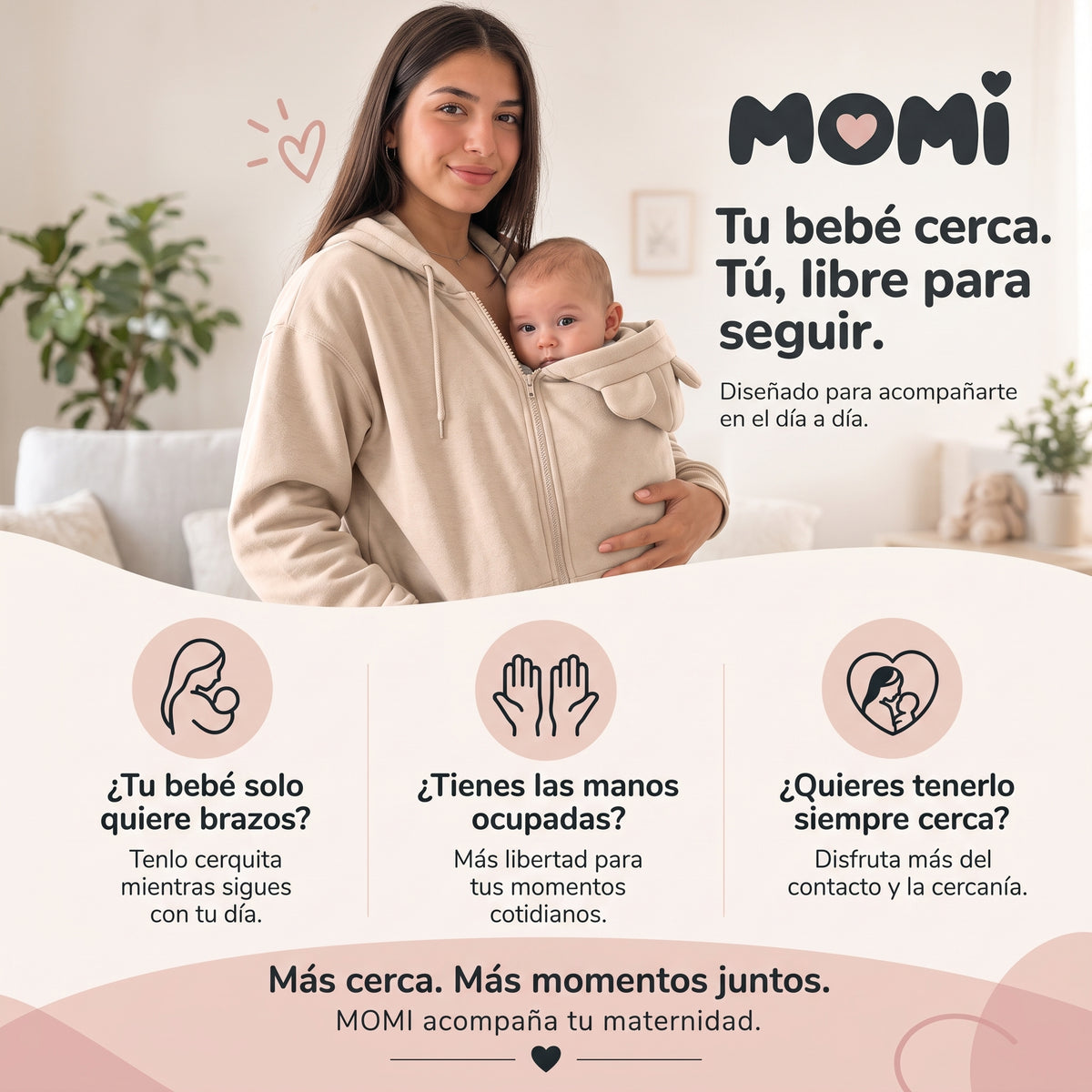 Polerón porta bebé